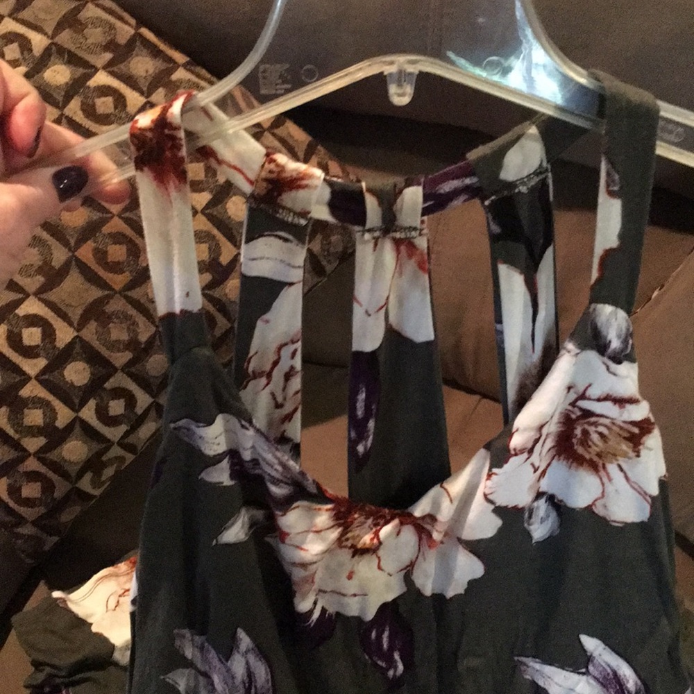 Floral olive spring/summer Maxi dress